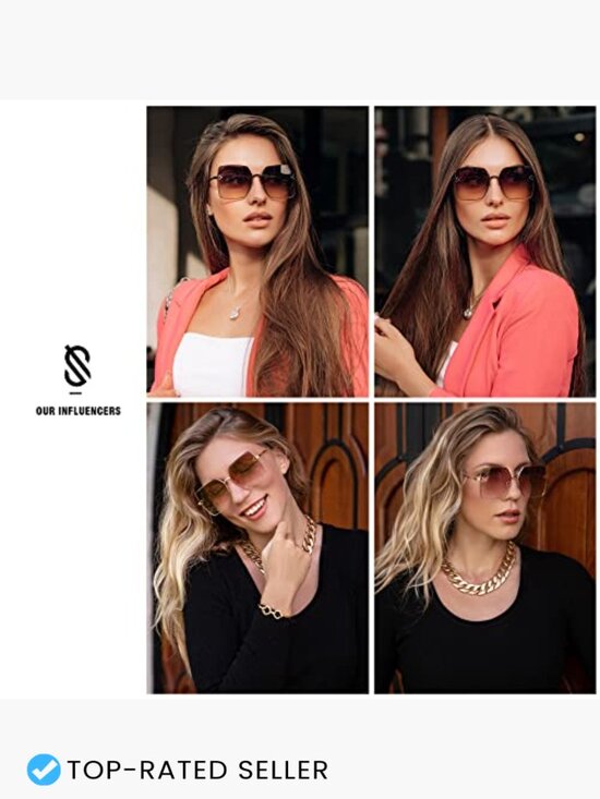 Trendy Square Sunglasses Oversized Designer Style UV Protection Sunnies Shades